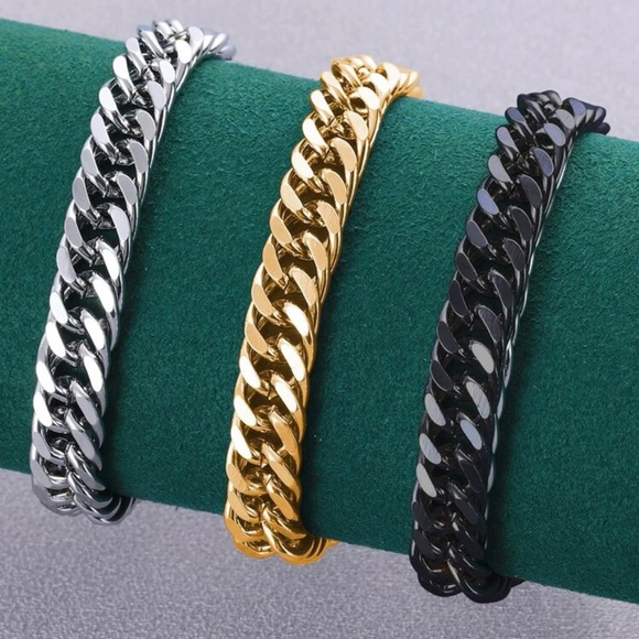 Men Stainless Steel Link Bracelet - Picture 2 of 4